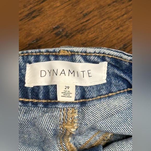 Dynamite Women's Blue Denim Shorts distressed high waisted size 29 - Picture 4 of 5